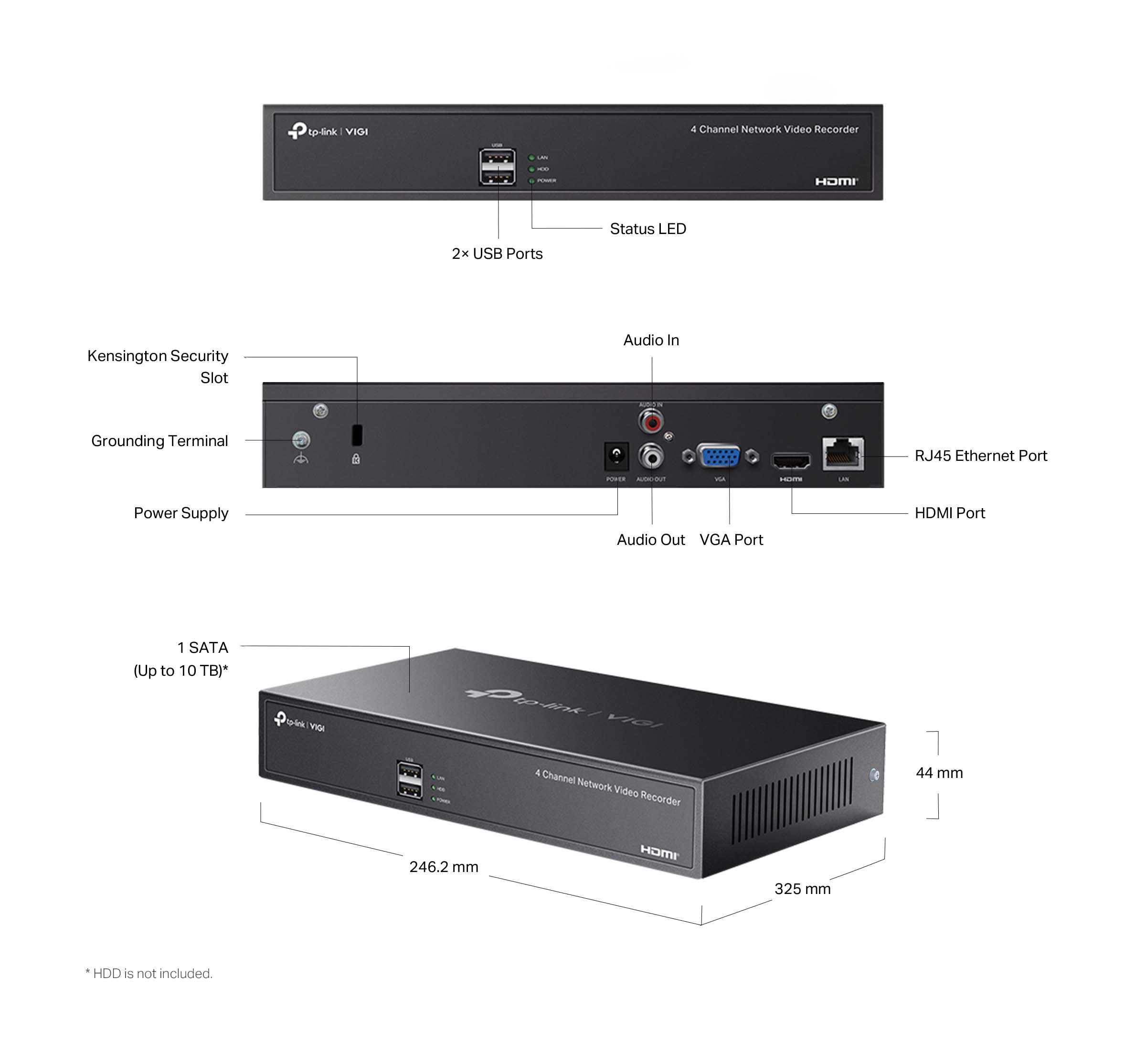TP-Link VIGI NVR1004H 4 Channel Network Video Recorder | 4K Output | 8MP Supported | H.265+ Compression | Synchronous Playback TP-Link VIGI NVR1004H 4 Channel Network Video Recorder | 4K Output | 8MP Supported | H.265+ Compression | Synchronous Playback